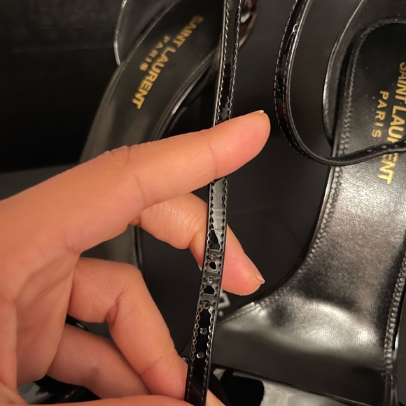 SAINT LAURENT AMBER PATENT LEATHER HEEL - Picture 3 of 13